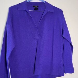 Massimo Dutti Purple Viscose/Wool/Cashmere Knit Polo Sweater. Size S